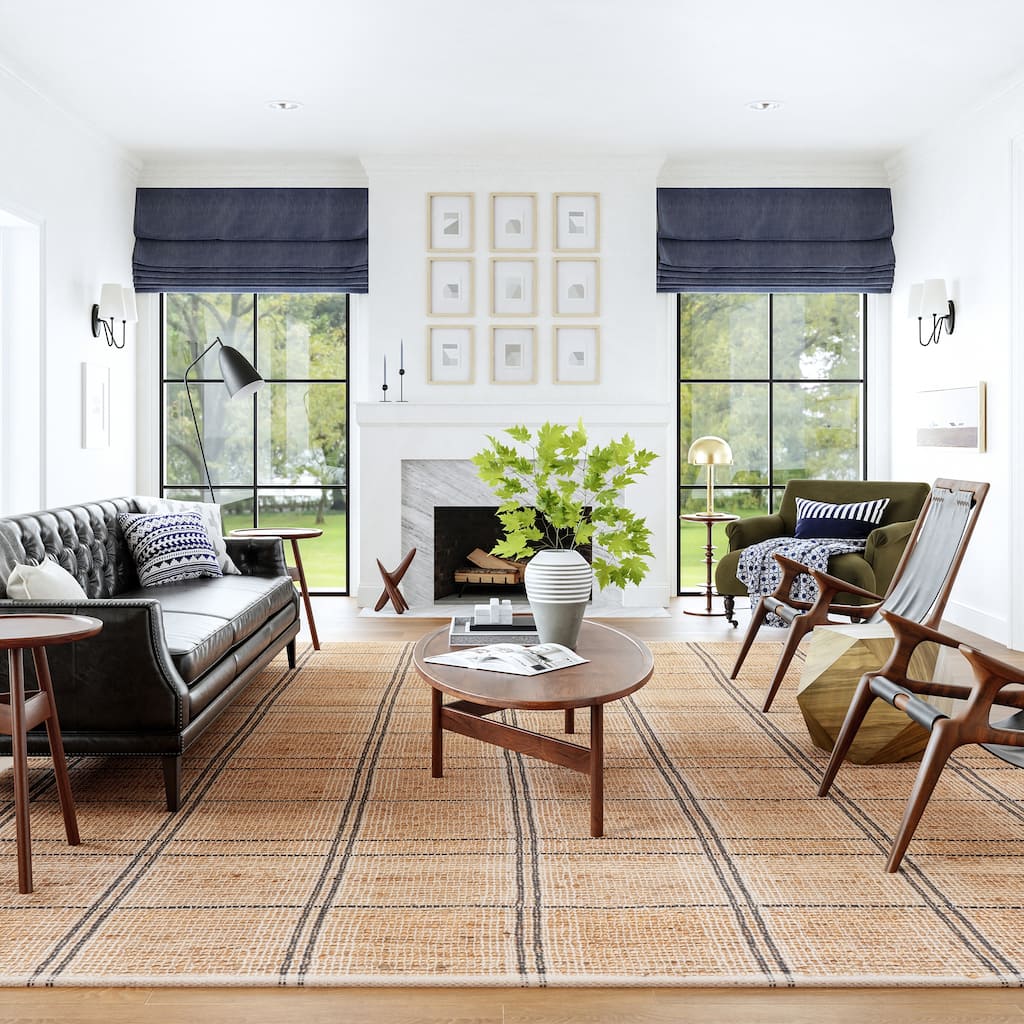 Oscar Plaid Jute Area Rug