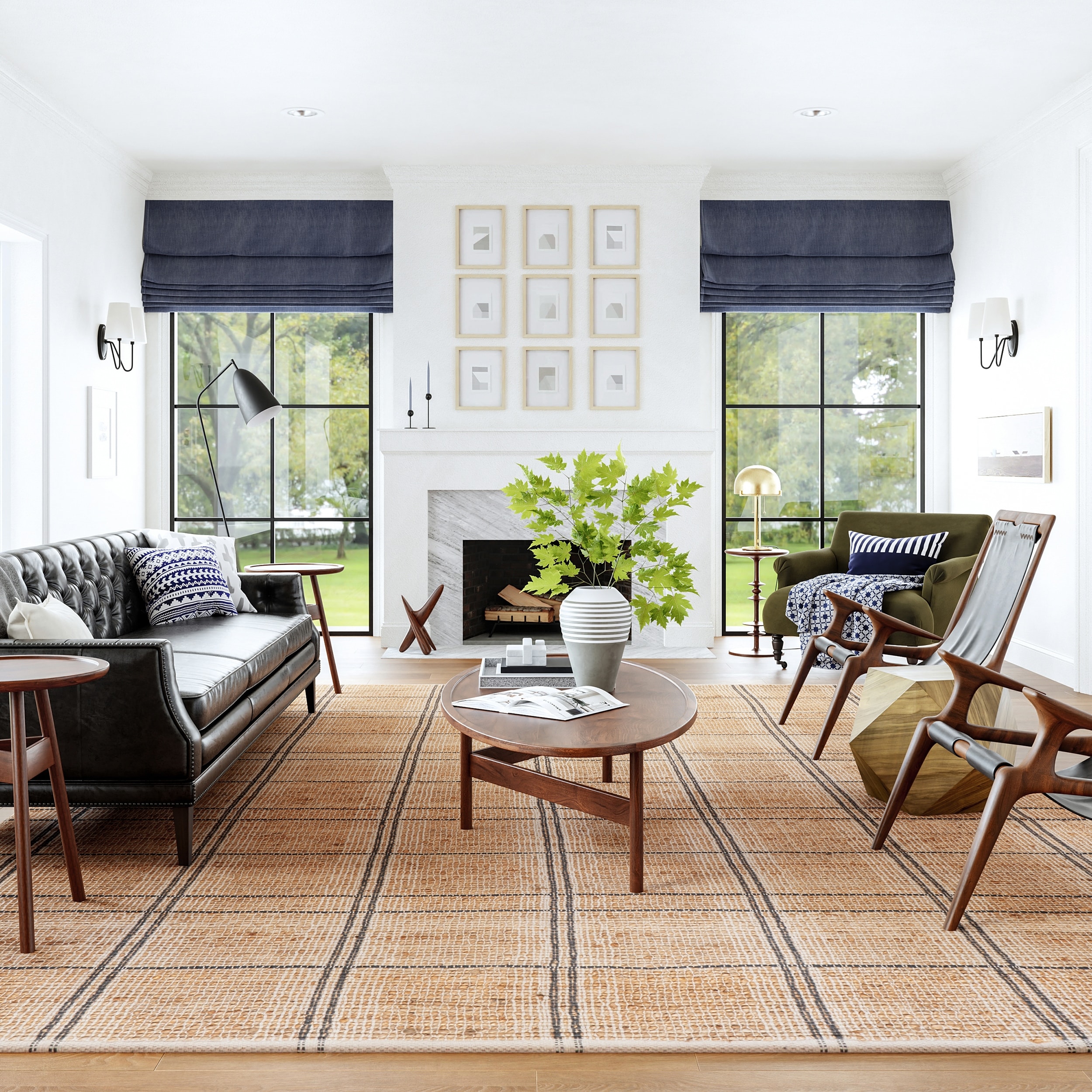 Oscar Plaid Jute Area Rug