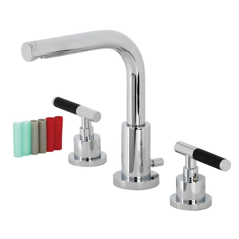 Kingston Brass Kaiser 1.2 GPM Deck Mounted Widespread Bathroom Faucet - Polished Chrome