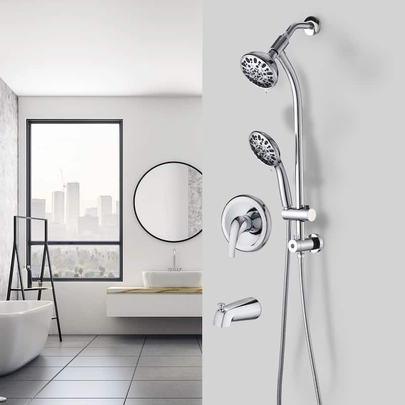 YASINU Handheld Shower Slide Bar Shower Faucets Sets Complete Including Rough-in Valve