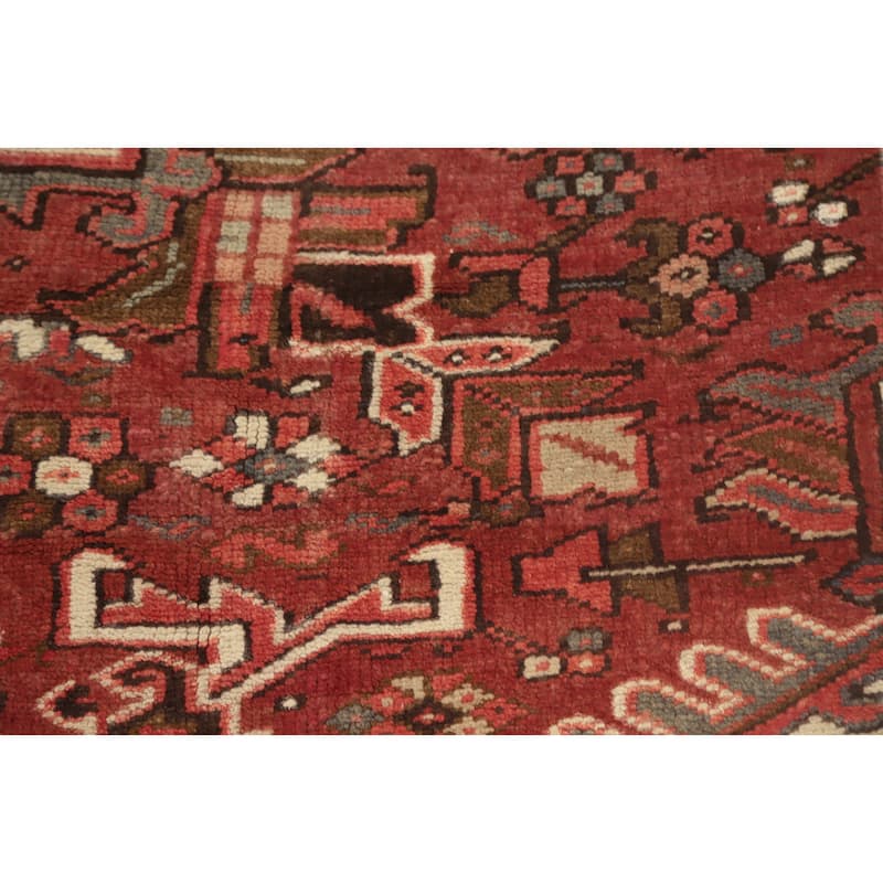 Hand Knotted Oriental 100% Wool Carpet Traditional Medallion Red Heriz Area Rug - 13' 4'' X 10' 0''