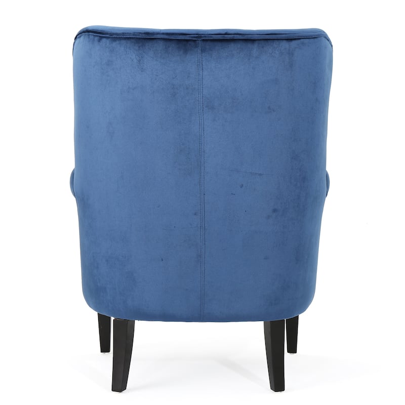 Roomfitters Velvet Tufted Accent Chair with Rolled Arms and Nailhead Trim, Classic Lounge Chair