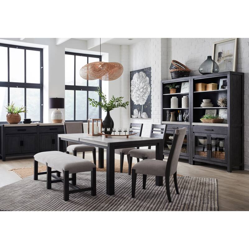 Magnussen Home Plum Creek Ravenwood Black Bench - 60''W x 19''D x 19''H