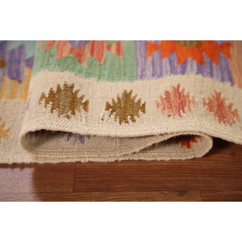 Reversible Southwestern Kilim Accent Rug Flatweave Wool Carpet - 3'2"x 5'0"