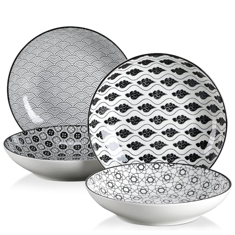 vancasso Macaron 4-Piece Multi-Color Dinner Plates Dessert Soup Plates - Soup Plate - Haruka