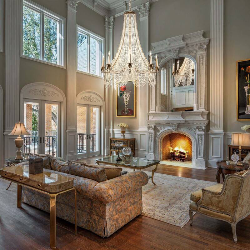 8 - Light Luxury Large Antique Unique / Statement Empire Chandelier with Crystal Accents - W 35.4"