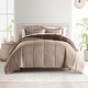 preview thumbnail 45 of 73, All-season Down Alternative Reversible Lightweight Comforter Set Taupe & Chocolate - King