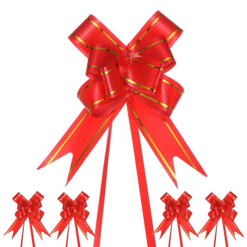 100pcs Ribbon Pull Bows Bows for Wedding Baskets Decorations - Red - 3.74 Inch