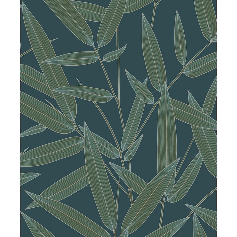 Seabrook Designs Amani Non-Woven Unpasted Wallpaper - 20.9 in. W x 33 ft. L - Deep Teal