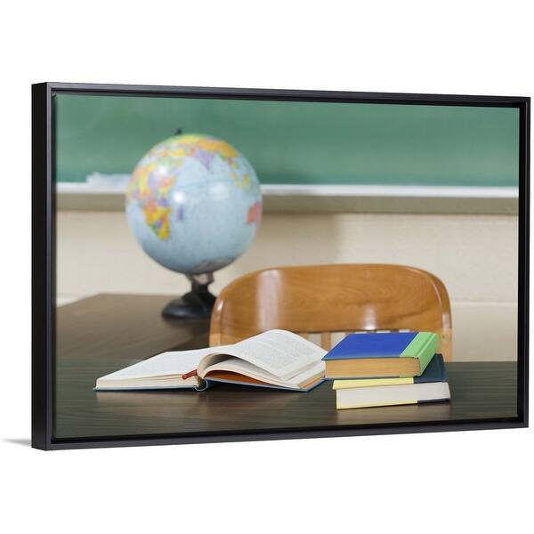 Shop Teacher S Desk In Classroom Black Float Frame Canvas Art
