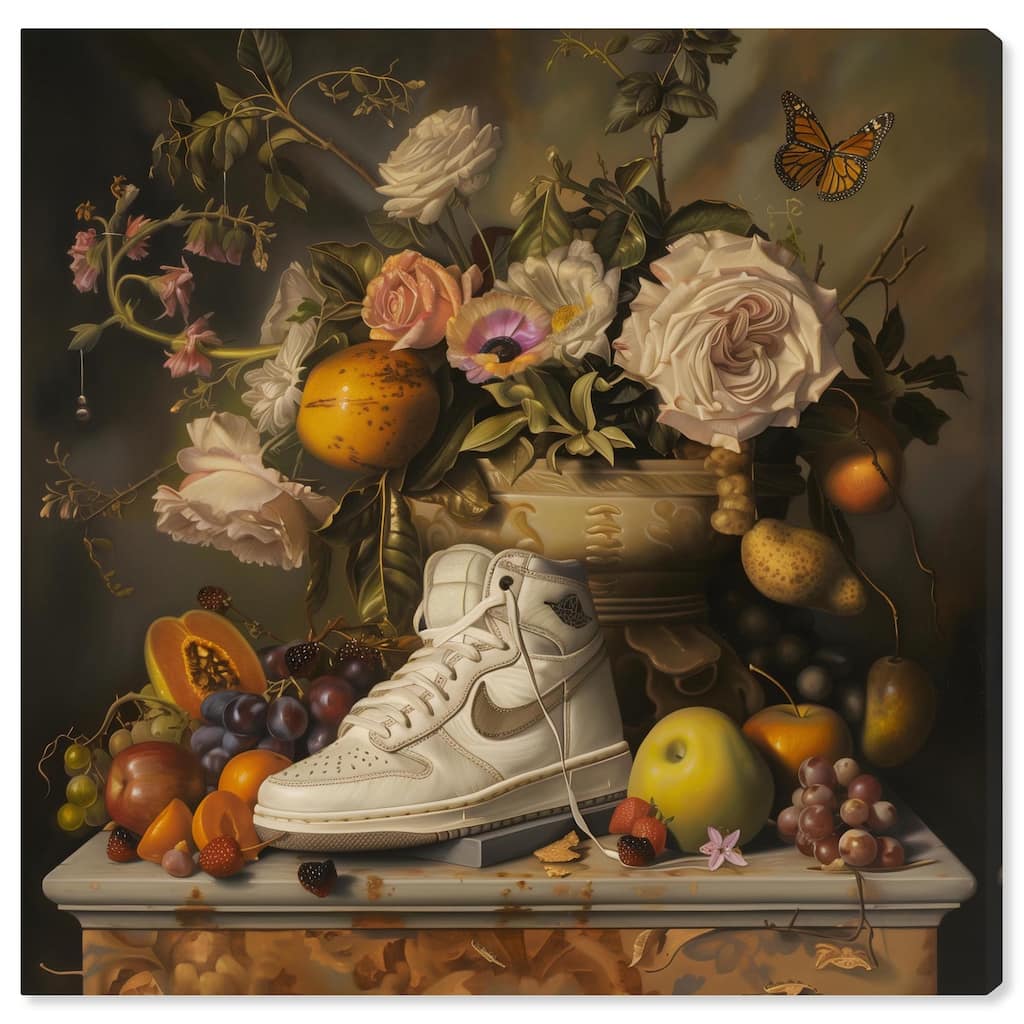 Classical Still Life Sneaker Canvas by Art Remedy, Gallery Wrapped