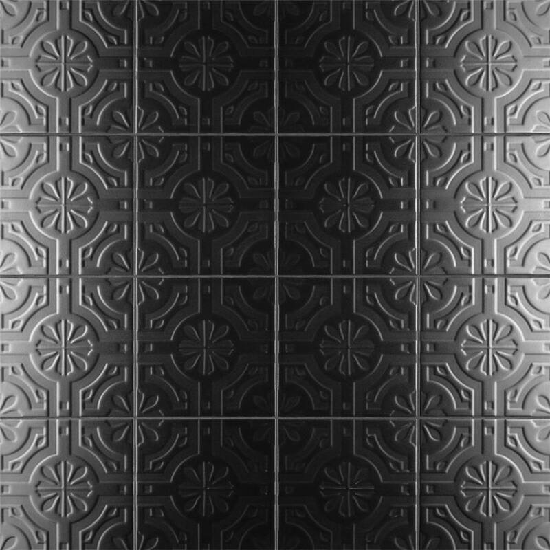 Merola Tile Triplex Real Black 7-3/4" x 7-3/4" Ceramic Wall Tile