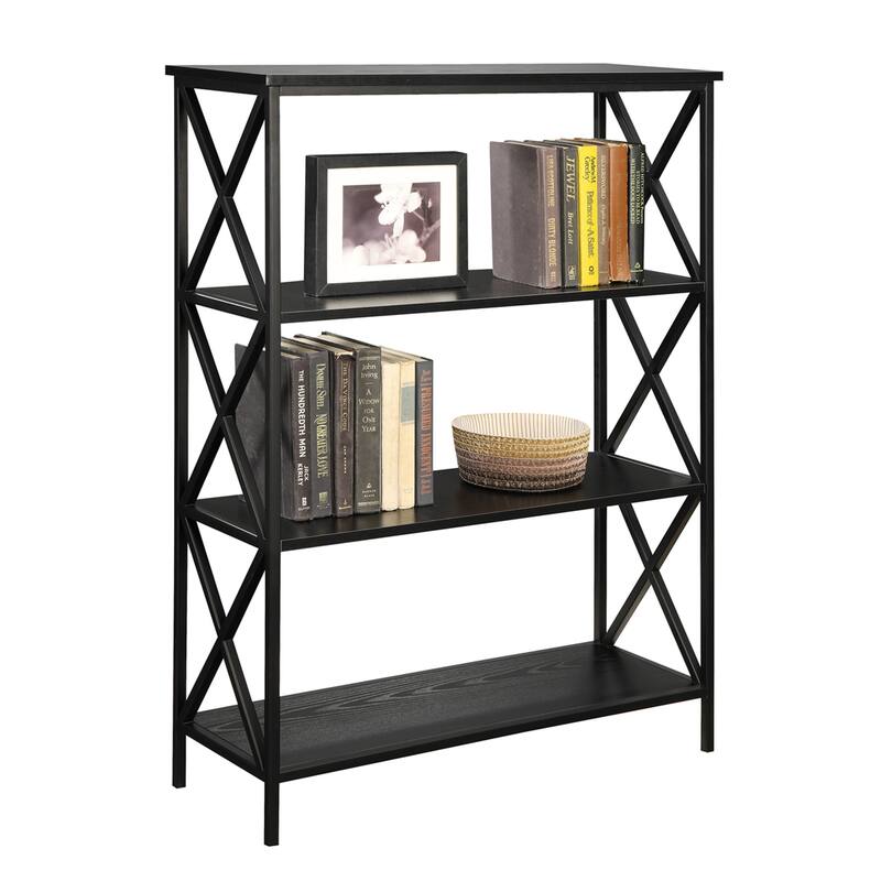 Carbon Loft Ehrlich Metal and Wood 4-Shelf Bookcase