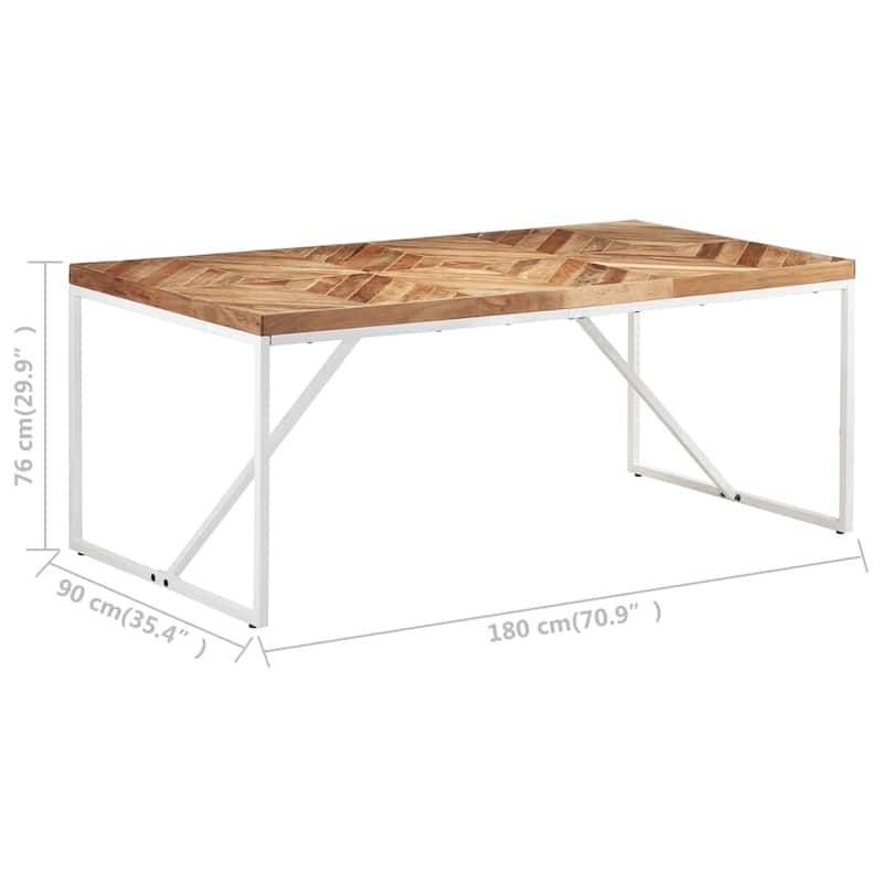 vidaXL Dining Table 70.9"x35.4"x29.9" Solid Acacia and Mango Wood
