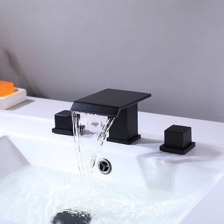 Pop Up Drain Lavatory 2 Handle 8“ Luxury Bathroom Sink Faucet 3 Hole Mixer Tap 
