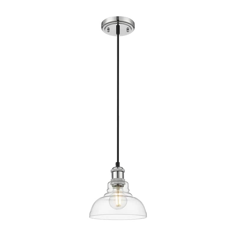 Yep by Golden Lighting Carver 1-light Pendant in Chrome - Mini Pendant