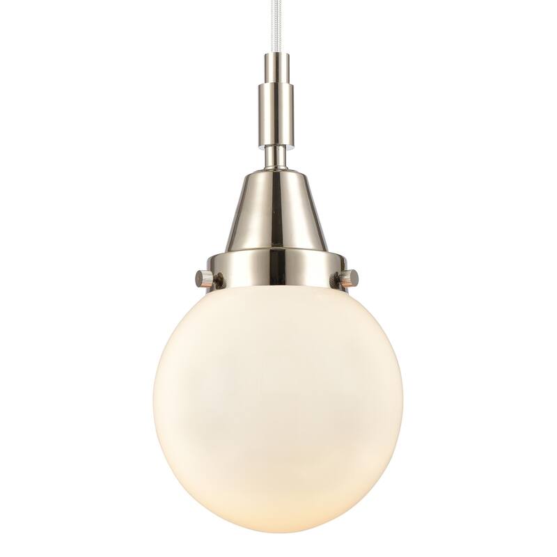 Innovations Lighting 447-1P-G201-6 Beacon 6" Wide Mini Pendant with - Polished Nickel