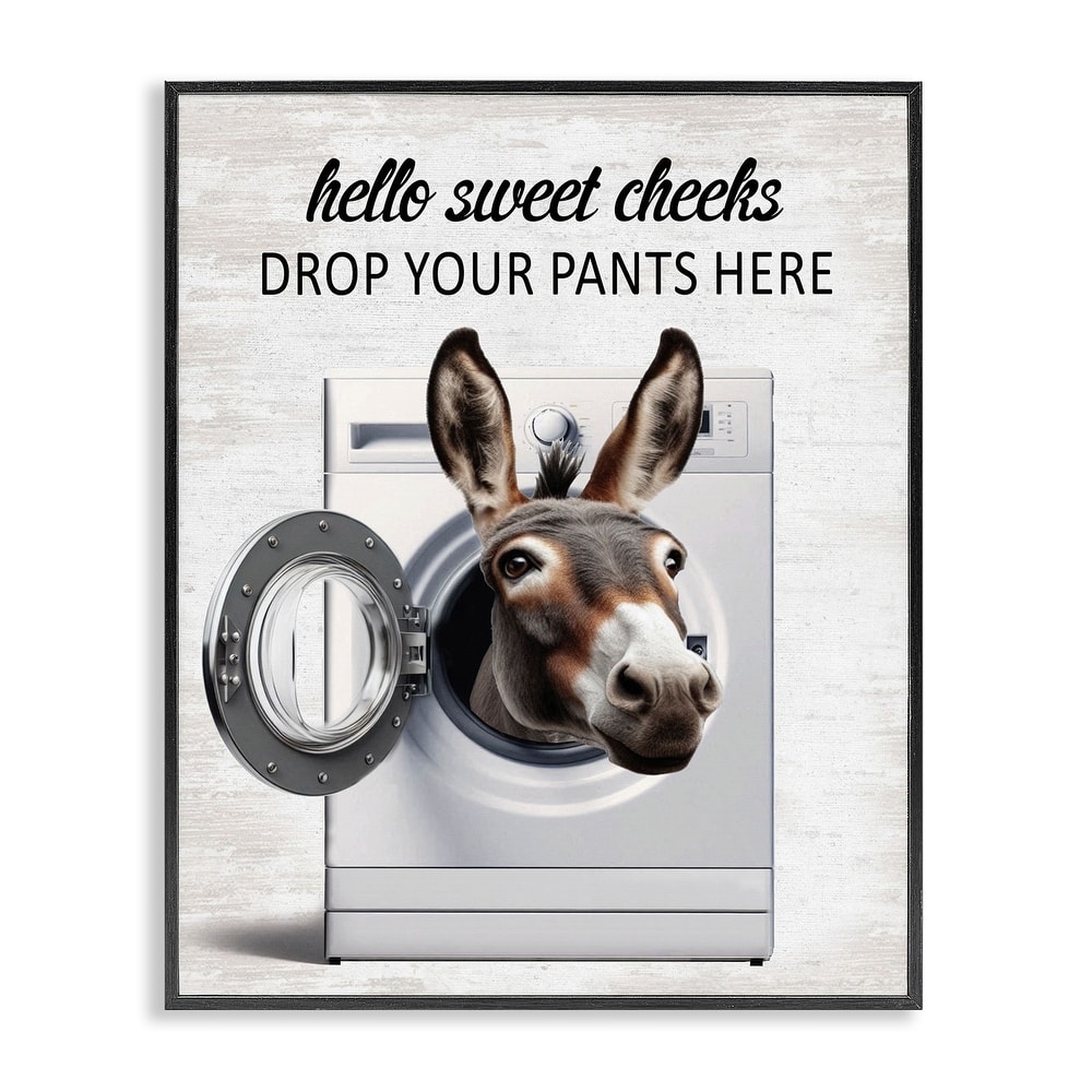 Stupell Funny Sweet Cheeks Laundry Framed Giclee Art Design By Lettered and Lined