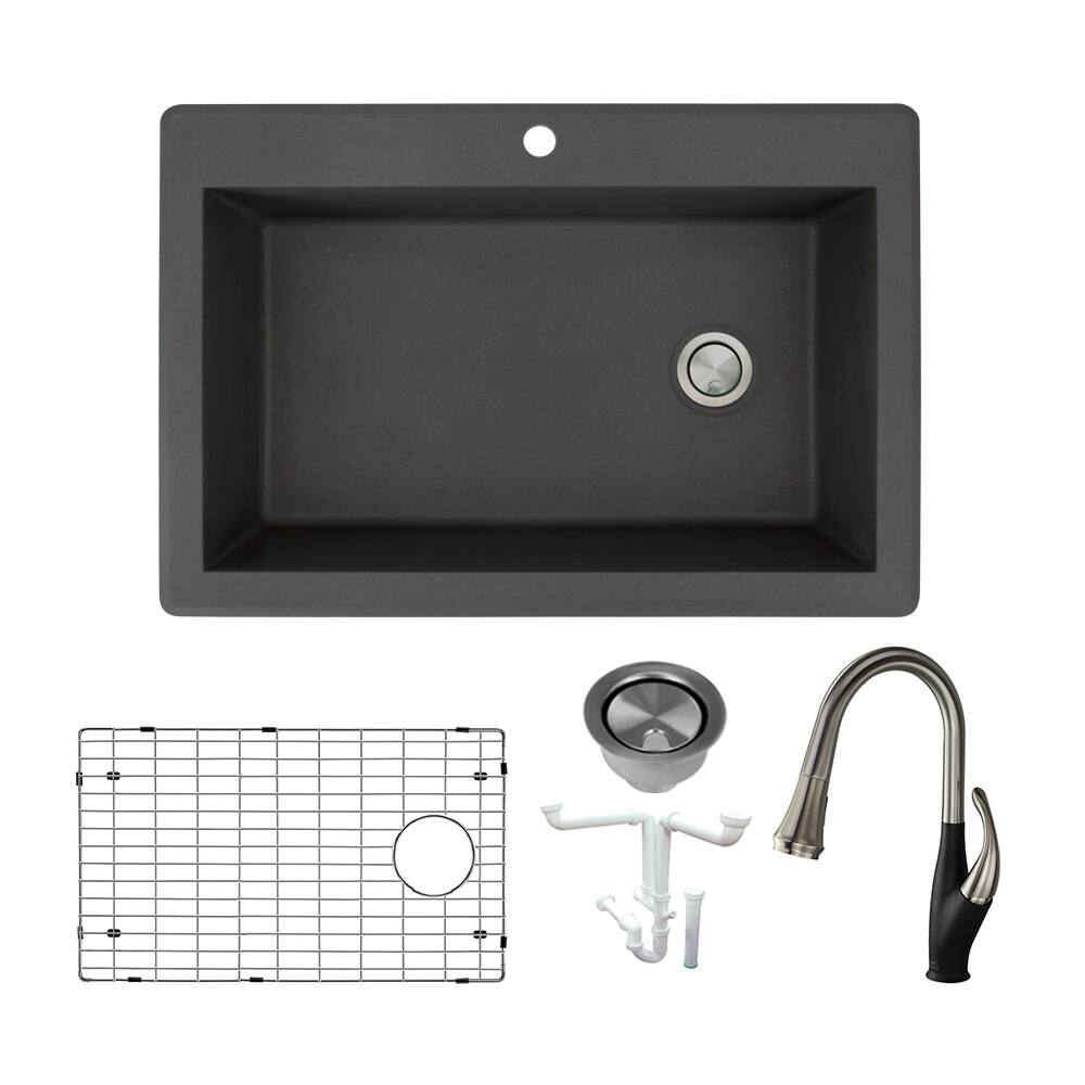 Transolid KF-RTSS3322 Radius 33" Drop In Single Basin Granite Kitchen