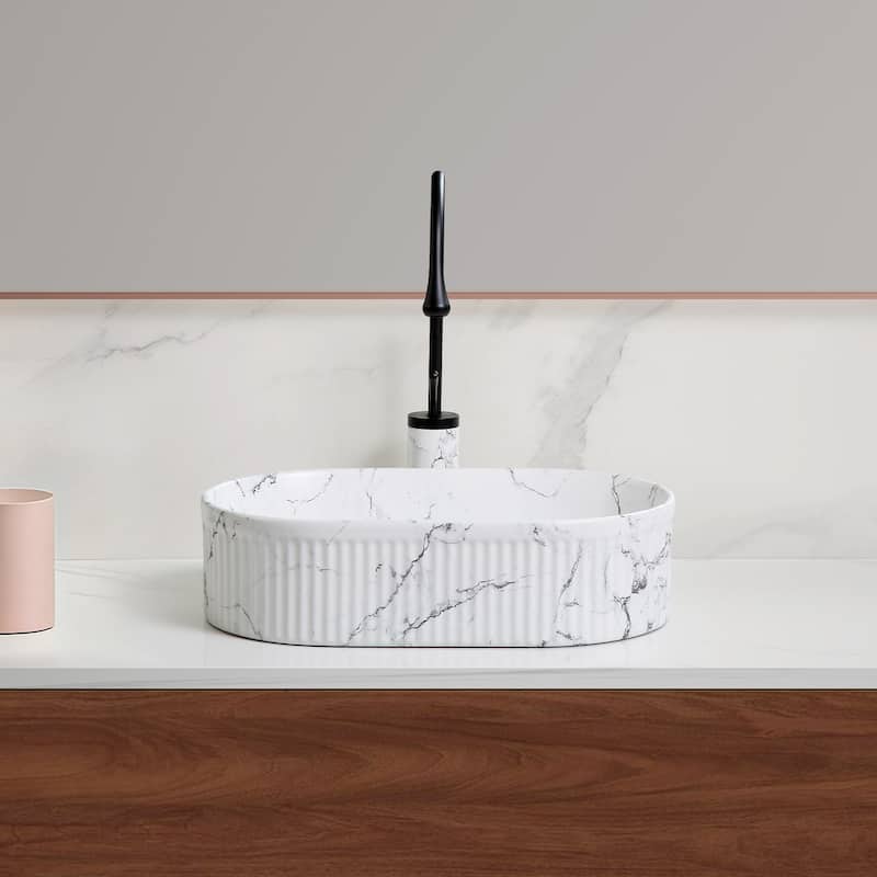 Modern Art Basin Sink Set with Matching Faucet