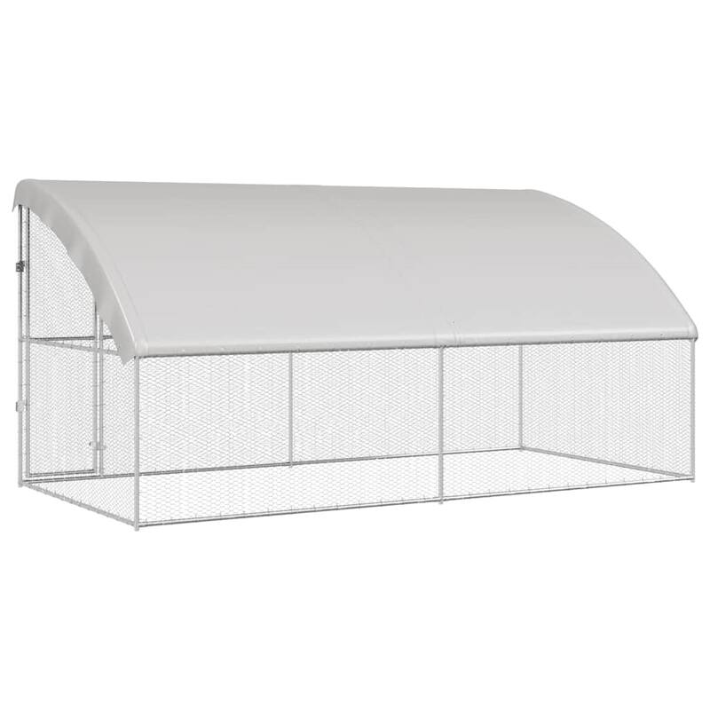 vidaXL Chicken Cage Silver 400 x 200 x 198.5 cm Galvanised Steel