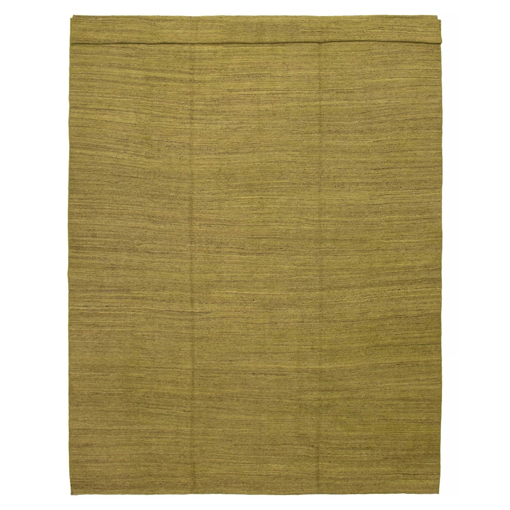 ECARPETGALLERY Flat-Weave Ankara FW Olive Wool Kilim - 8'11 x 12'8