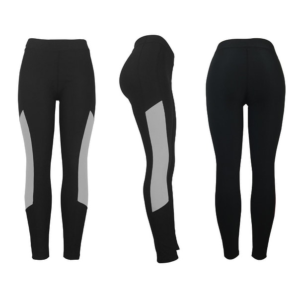 Women's Athletic Fitness Sports Yoga Pants Small-Medium/Black-Grey ...