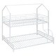 preview thumbnail 10 of 10, Contemporary Design Metal House Bunk Bed with Roof, Safety and Convenience, Twin over Full, White