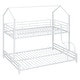 preview thumbnail 10 of 10, Metal House Bunk Bed with Roof, Twin over Full, White