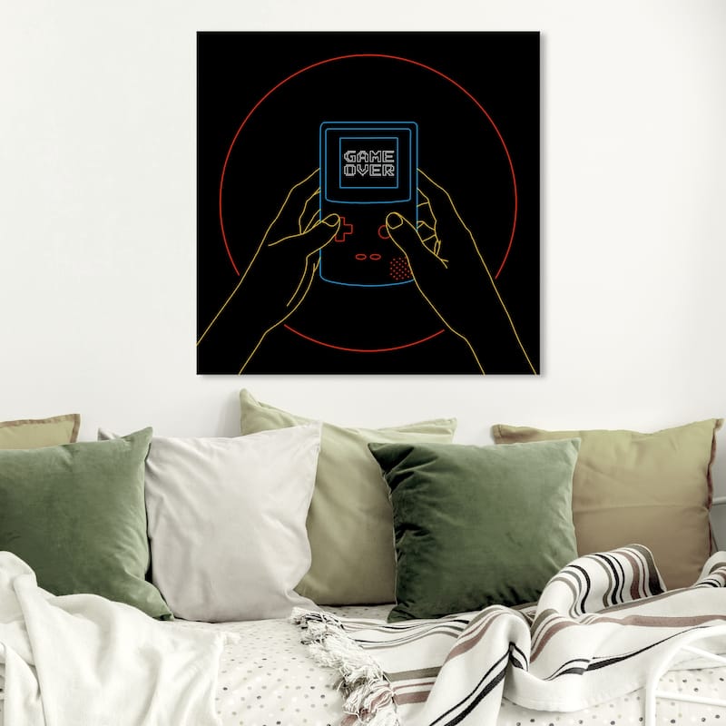 Wynwood Studio 'Gamer Life' Entertainment and Hobbies Wall Art Canvas Print Video Games - Black, Red - 30 x 30