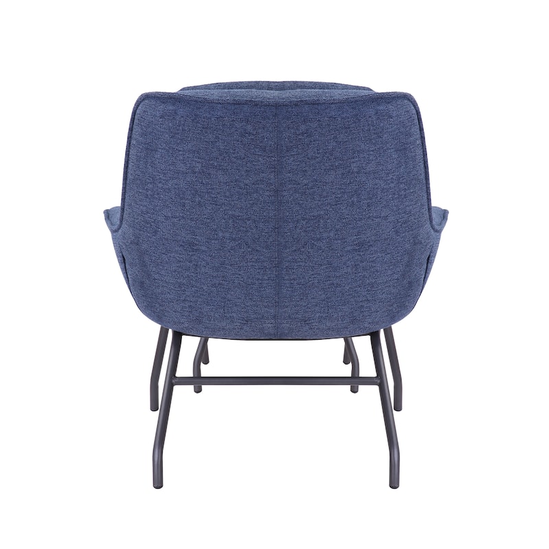 Porthos Home Alson Fabric Accent Chair and Ottoman Set with Steel Legs