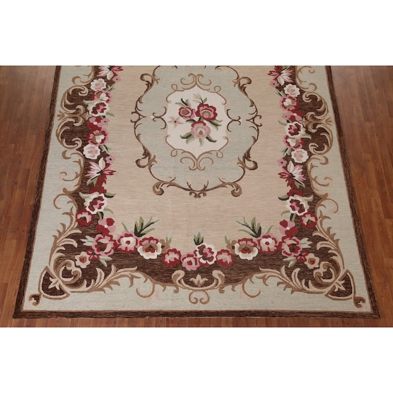 Traditional Aubusson Hand-Tufted Rug Oriental Wool Carpet