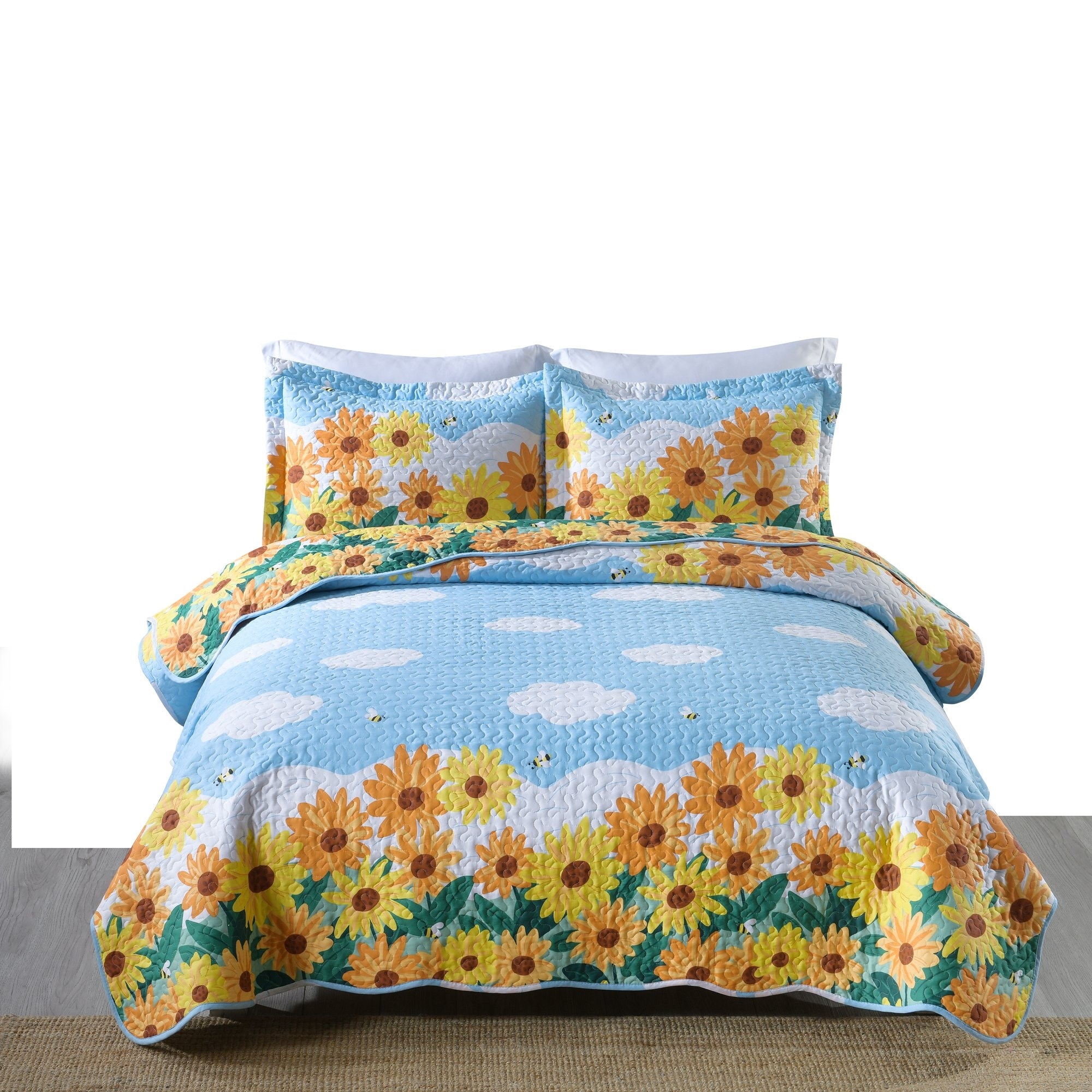 MarCielo Kids Cotton Quilt Bedspread Comforter Set for Teens TYH
