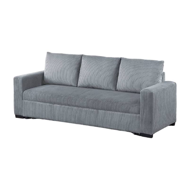Billy Convertible Pull Out Sofa Bed, Gray Corduroy, 85 Inch