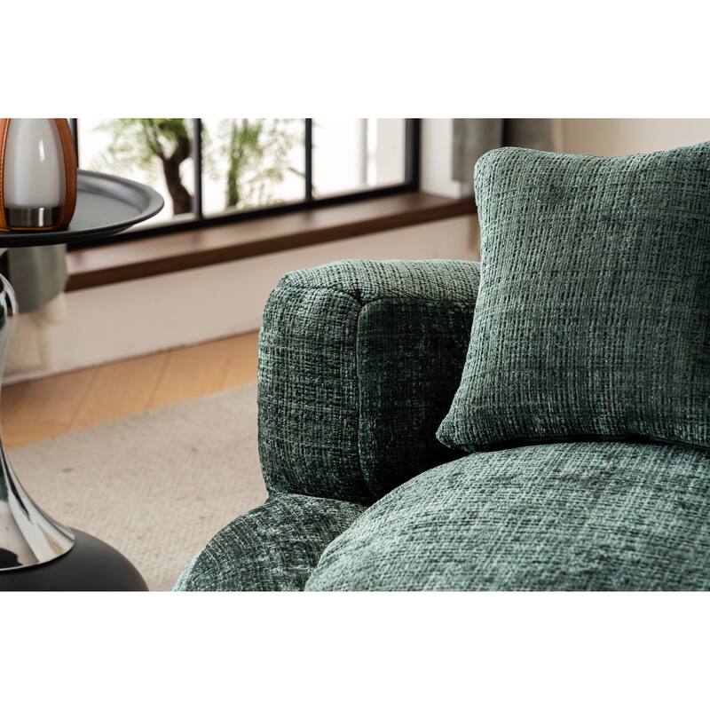 Bean Bag Lazy Sofa with Ultra Soft Chenille Cover,Round Bean Bag,Indoor & Outdoor
