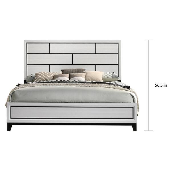 Roundhill Furniture Stout Contemporary Panel Bedroom Set in White