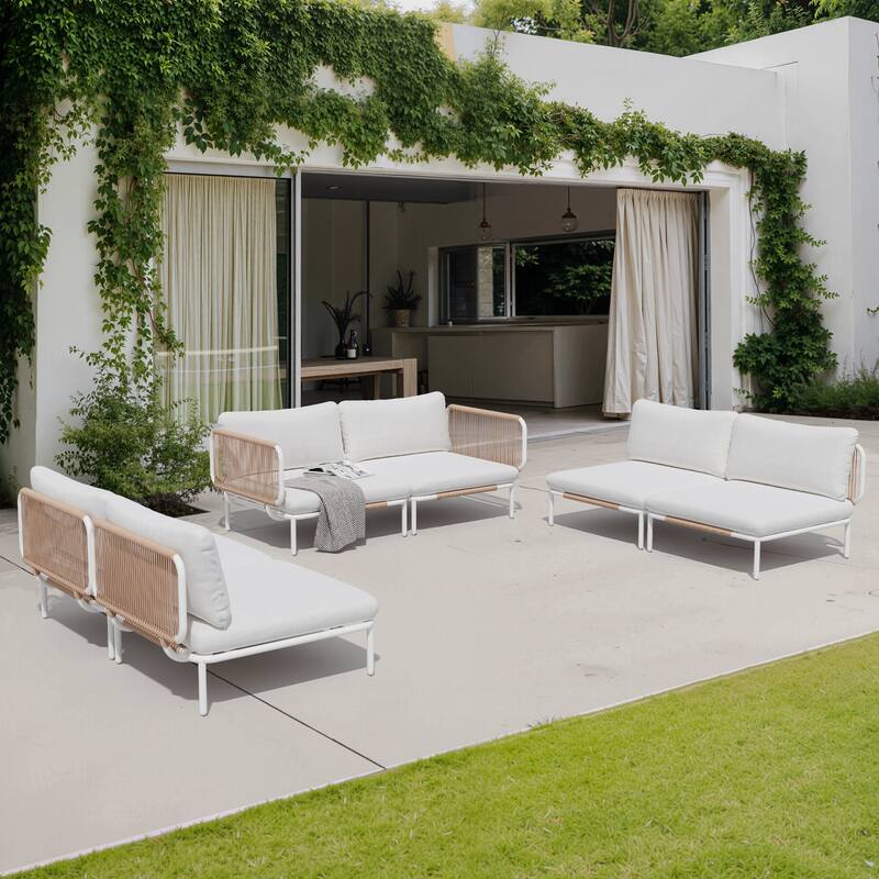 Outdoor Patio Cushion Sectional Sofa Set Furniture DIY Free Combination Set