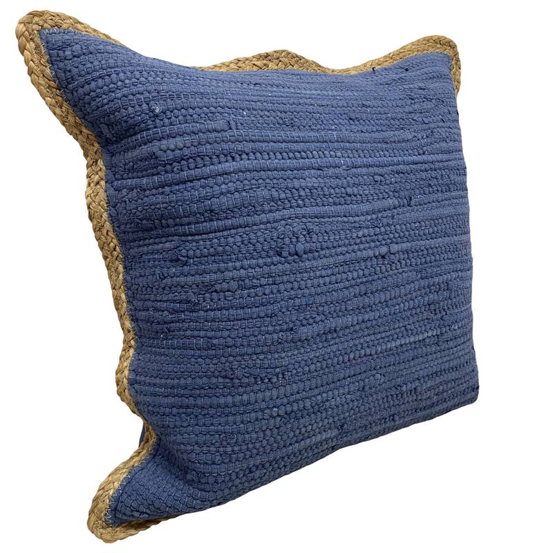 Handwoven Textured Braided Square Throw Pillow - 20" - Navy - Set of 2