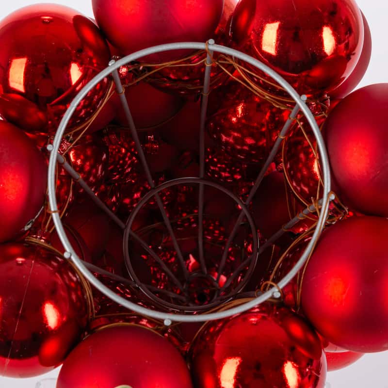 18 in Tall Red Christmas Holiday Ornament Cone Tree - N/A