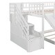 preview thumbnail 18 of 16, Twin over Twin Bunk Bed with Drawers and Slide, Stairway, White