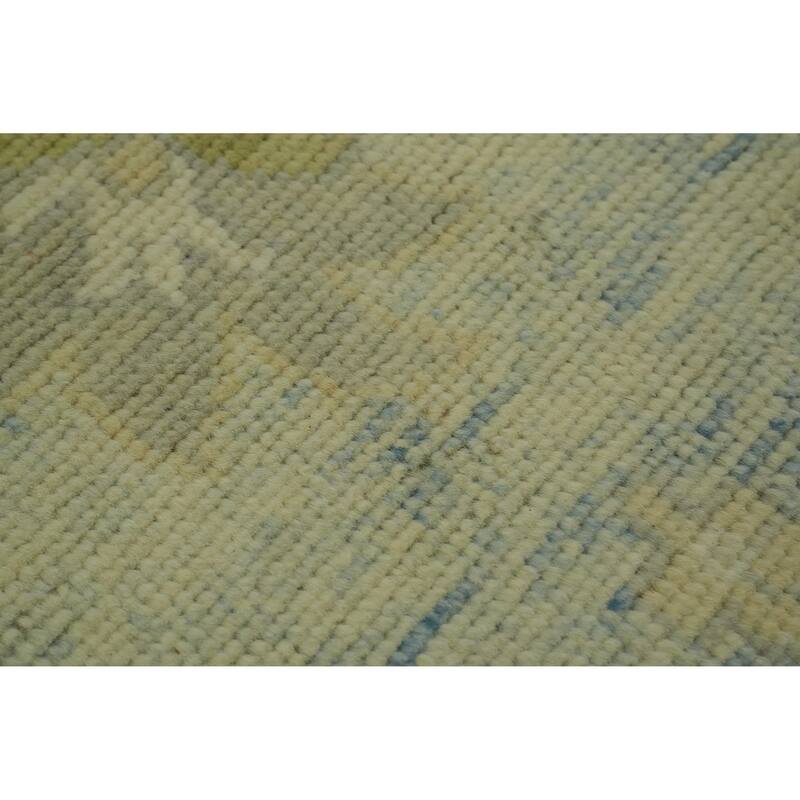Handmade Wool Oushak Turkish Area Rug, Medallion Geometric Carpet - 13' 5'' X 9' 9''