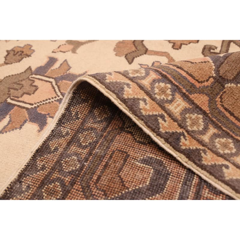 ECARPETGALLERY Hand-knotted Finest Kargahi Ivory Wool Rug - 6'1 x 9'3