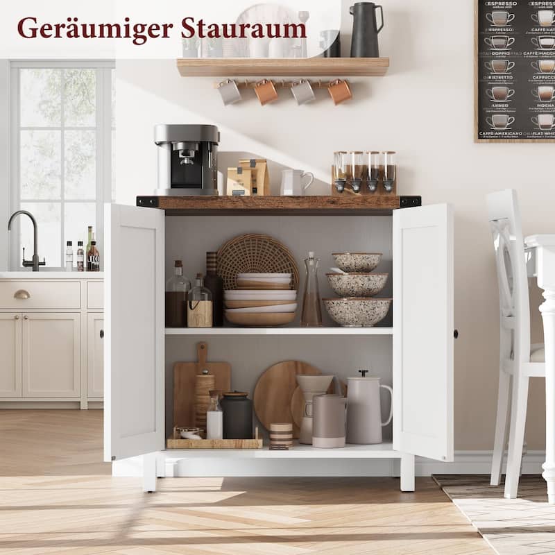 Storage Cabinet 15.7" d x 30" w x 31.5" h, Sideboard Buffet Cabinet with 2 Doors and Adjustable Shelves