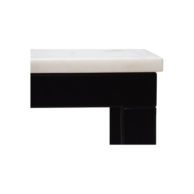Aurelle Home Pariso Modern White Marble-Top Table - 60" W x 30" H x 36" D