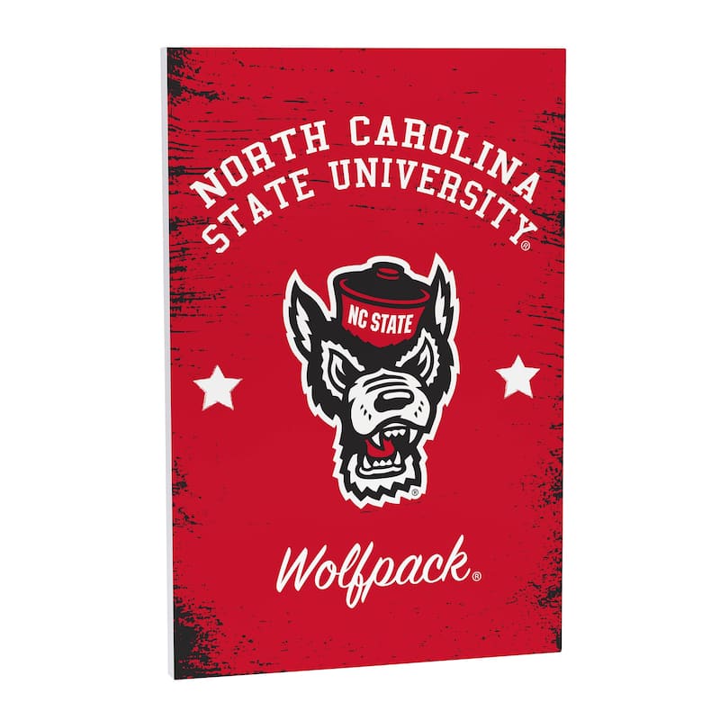 North Carolina State University Wooden Door Decor Wall Sign - Multi-Color - 16 x 24