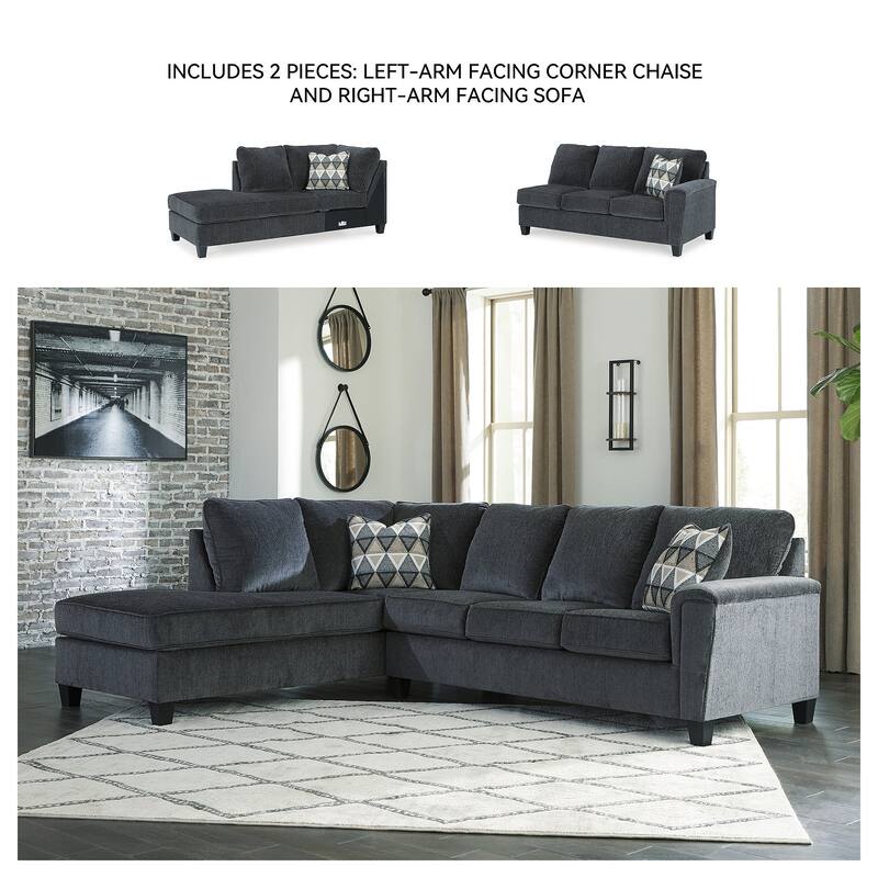 Signature Design by Ashley Abinger 2-Piece Sleeper Sectional with Chaise - 116"W x 91"D x 39"H