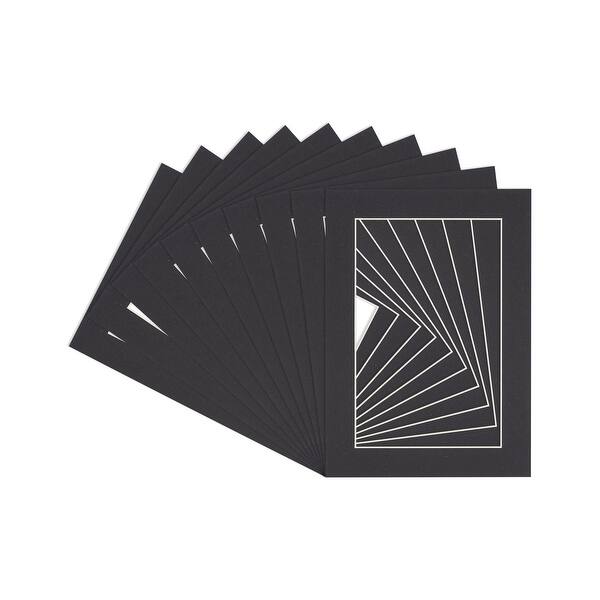 Pack of TEN 13x19 Mats Bevel Cut for 12x15 Photos Acid Free Black