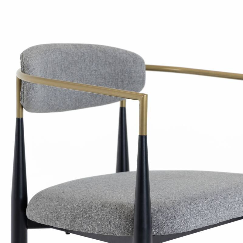 Modrest Buchtel Mid-Century Modern Medium Grey, Gold Arm & Black Counter Chair