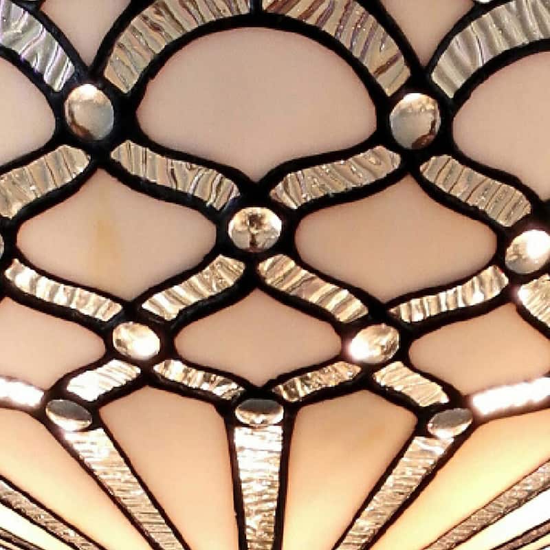 Tiffany Style Ceiling Fixture Lamp Jeweled 17" Wide Stained Glass White Bedroom Hallway Gift AM108CL17B Amora Lighting