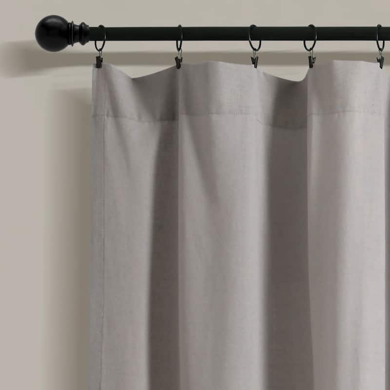 Lush Decor Linen Button Wide Width Single Curtain Panel (1 Panel)